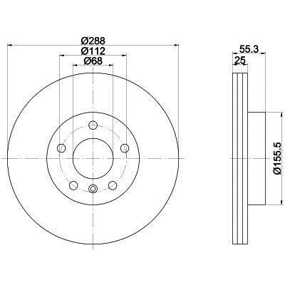 On Fren Disk Aynasi (300 5) / (Vw Sharan 01>10 / Transporter T4 98>04 / Seat Alhambra 01>10 / Ford Galaxy 95 | BRAXIS AE0108 | OEM 7M3615301A 7M3615301A 1141782 7M3615301 1141782 7M3615301