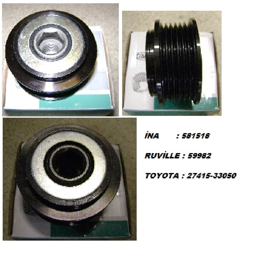Alternatör Kasnak 6 Kanal Bilyalı Nippon Denso Tipi Toyota Corolla Dizel 1.4 Auris Yaris 535021910, 53502 | OEM 4670219