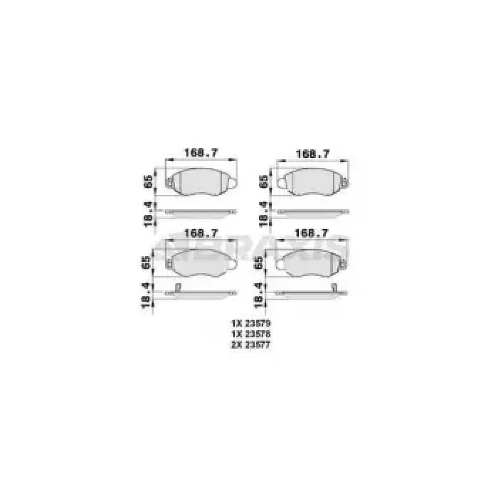 On Fren Balatasi Transit V184 00>06 (Arkadan Ceker) | BRAXIS AB0047 | OEM YC15 2K021 C2A T140551