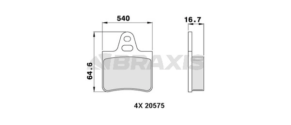 Arka Fren Balatasi Citroen Bx 1.1 1.4 (Çap:64.6X54X17)82>95 | BRAXIS AA0284 | OEM 95650890 95650873