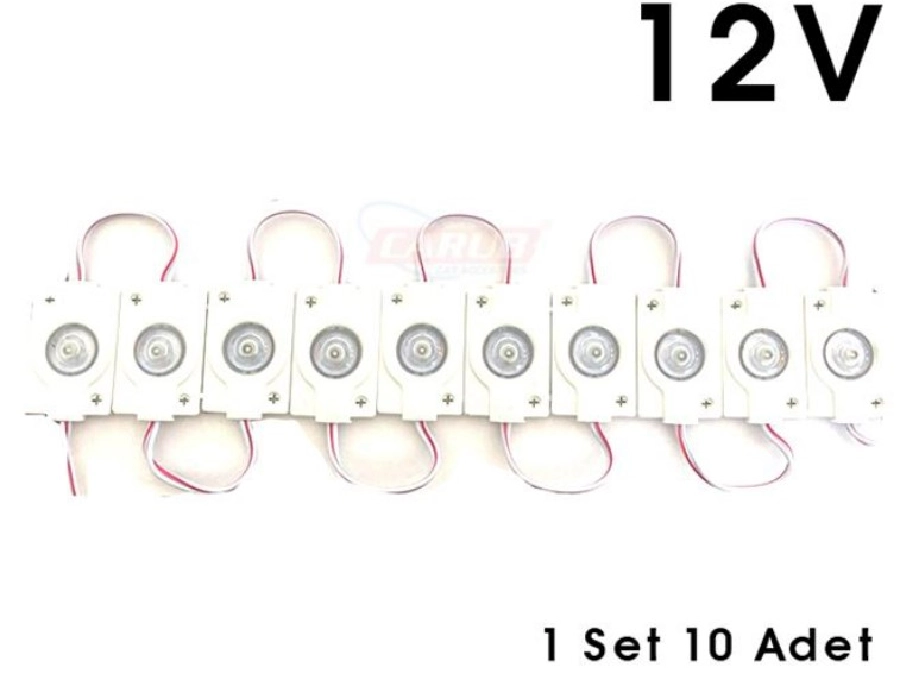Parmak Lamba Seti 12V Tek LED'li Şeffaf Mercekli Beyaz Işık (10 Adet) | OEM BR0409939