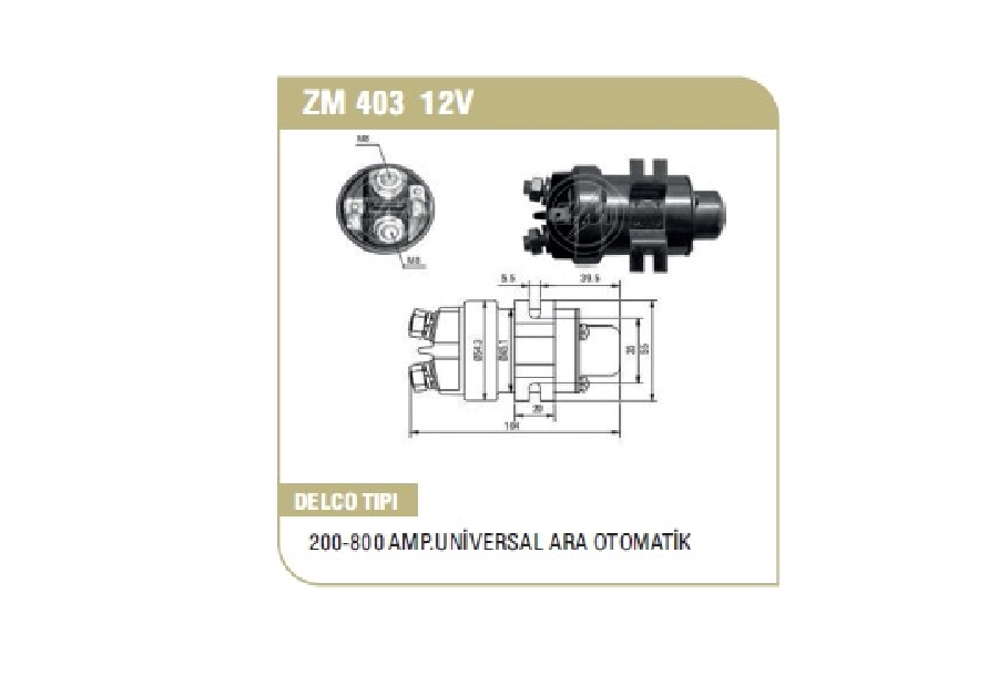 Marş Otom. Bosch Tip 12V 150 Amper Universal Tip Ara Otomatik | OEM ZM-403
