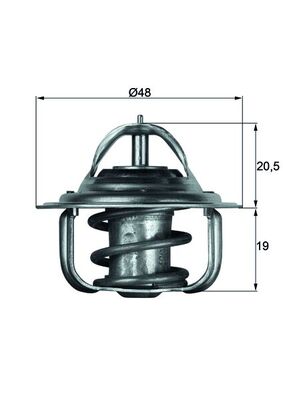 Termostat (83°) Focus 98 /> Focus 2 / 3 03 /> Fiesta 01 /> Fusion 01>12 1,25 / 1,4 / 1,6 16V Mondeo 4 1,6 Ti Vct 07>14 Mazda 2 Volvo C30 06>12 S40 2 V50 05>12 1,6 16V 02> | MAHLE TX583D