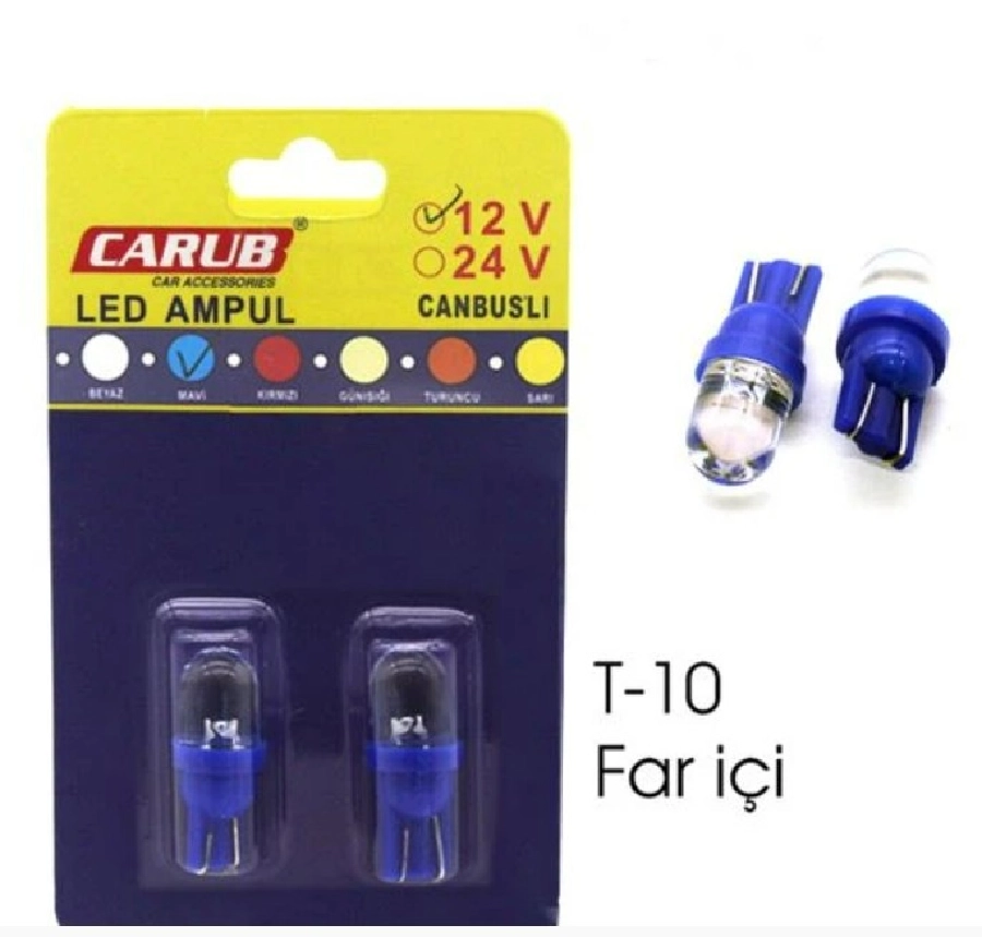 Ampul 12V T-10 LED Fariçi Mavi | OEM BR0400107