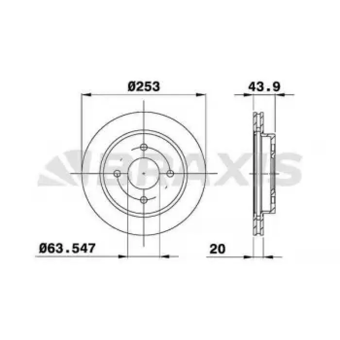 Arka Fren Disk Aynasi Mondeo I / II 1.6 / 1.8 / 1.8TD / 2.0 / 2.5 92>00 Cougar 2.5 98>01 Hava Sogutmal | BRAXIS AE0232 | OEM 93BX 2A315 AD 1757850 2A315 1757850