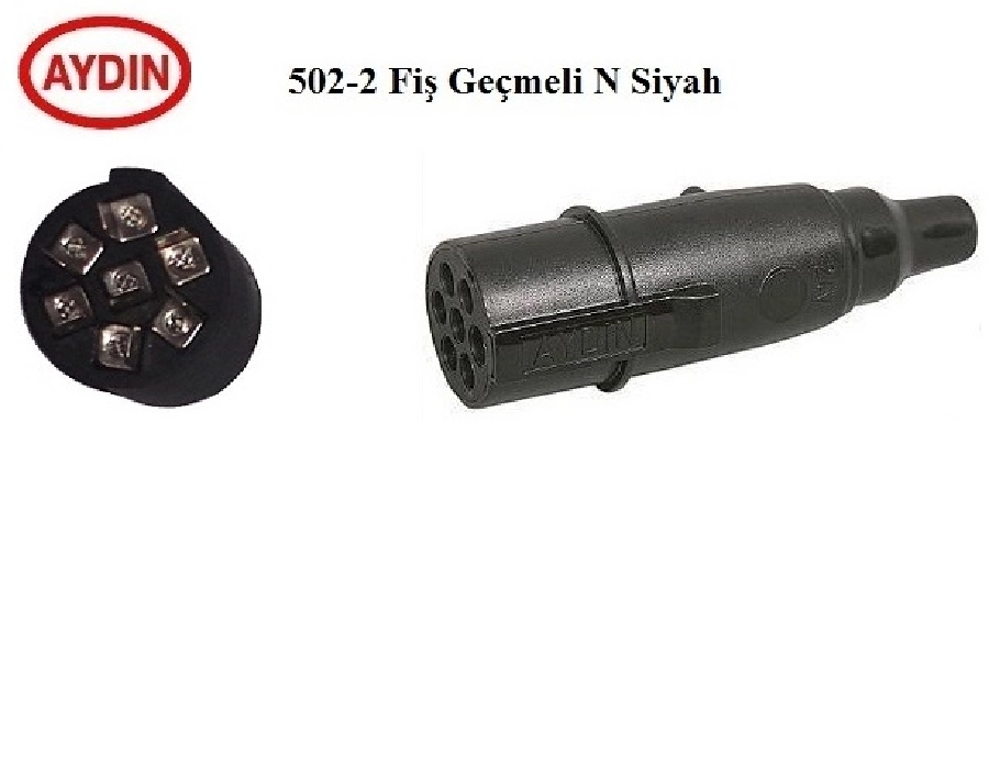 Römork Fişi 7'Lİ Plastik N Tipi Erkek Siyah | OEM AYD502-2