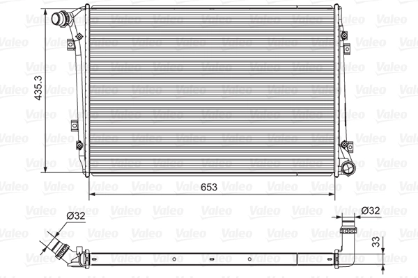 Motor Su Radyatoru (650X446X32) Caddy Passat Golf Jetta Octavia Touran Superb 1,9 / 2,0TDI Cfhc 04>13 | VALEO 701664 | OEM 1K0121251AK 1K0121251AK 1K0121251AM 1K0121251AM