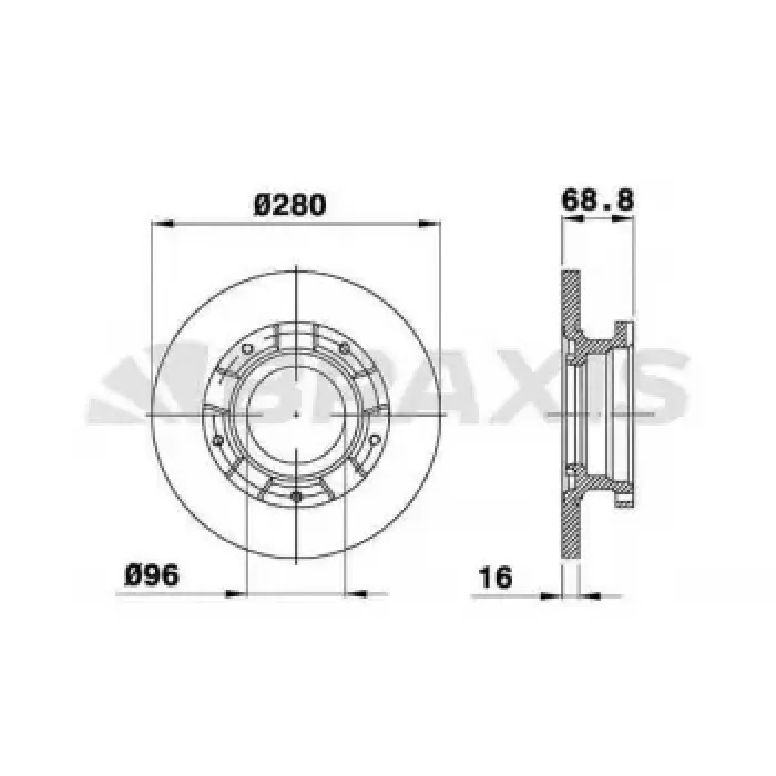 Arka Fren Disk Aynasi Transit V347 2.2TDCI 06>14 Onden Ceker | BRAXIS AE0210 | OEM 6C11 2A097 AB 6C11 2A315 BB 2A097 2A315