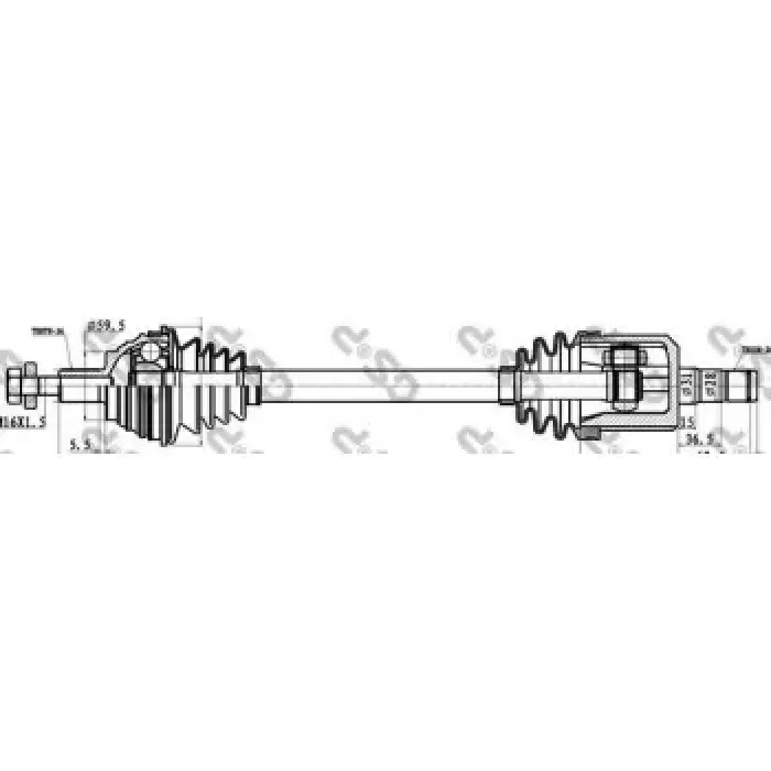 On Aks Komple Sol Golf V / VI Passat Touran A3 Altea Leon Toledo III Octavia 1,6 08>12 | GSP 261093 | OEM 1K0407451PX