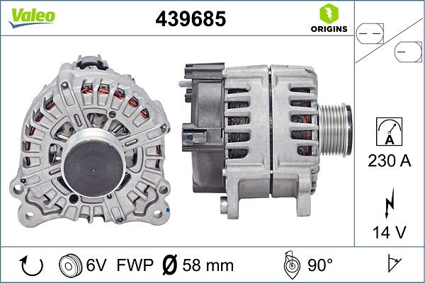 Alternator 12V 230A Touareg Cayenne 3,0 | VALEO 439685 | OEM 059903016S 059903016S 95560312000 95560312000