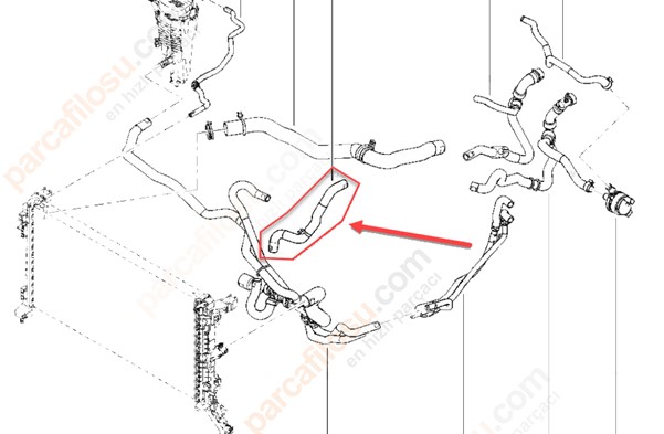 Kalorifer Sicak Su Hortumu (Uzun) V347 2,4TDCI 06>07 | KAYLAS 416 | OEM YC15 9Y438 CB 1453832