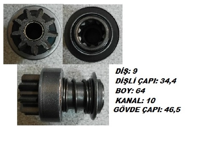Marş Dişlisi Bosch Tipi 9 Diş 10 Kanal Pancar Motor, Magirus (0163) | OEM 53607