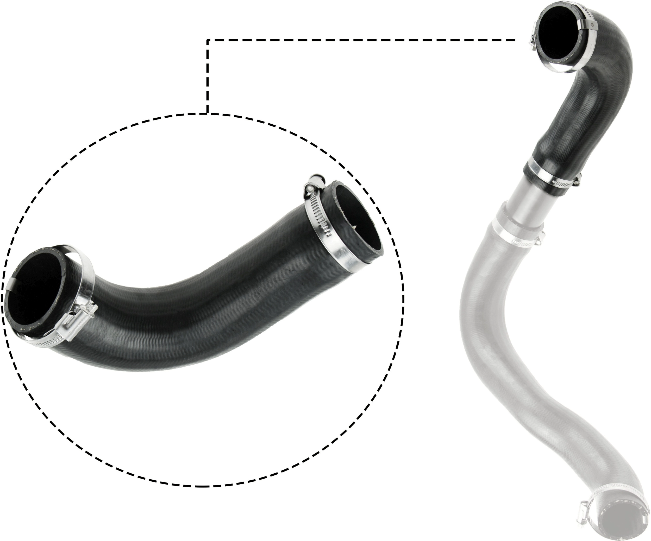 Turbo Intercooler Hortumu (Buyuk Orta Sert Plastik Haric) Transit V184 2,0TDCI 00>06 | YTT Y40509 | OEM 1C15 6C646 AJ 4714482 6C646 4714482