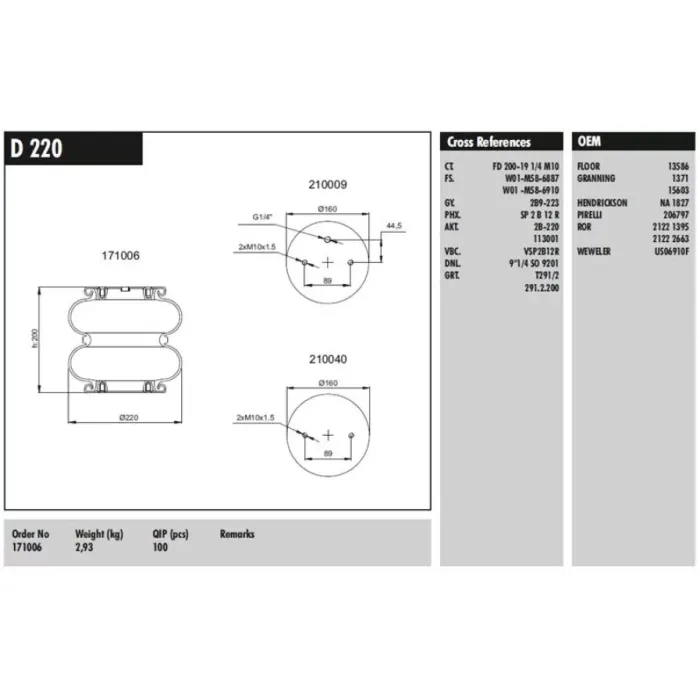 Dingil Korugu (2 Katli - Duz Delik) - Meritor / Saf / Dorse | CONNECT D 220 | OEM 130050 13586 21221395 21222663 NA1827 US06910F FD 200-191 2B9-223 578-92-3-211 SP2B12R VSP2B12R 2B-2