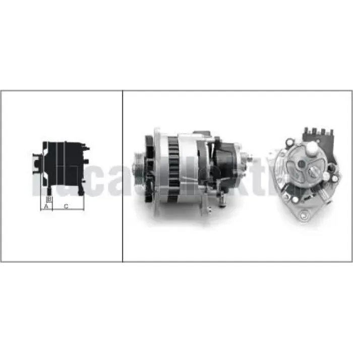 Alternator A127 12V 70 Amper 5,P, Ford Transit 2.5D T15-T12 90>01 | LUCAS 619 200 70