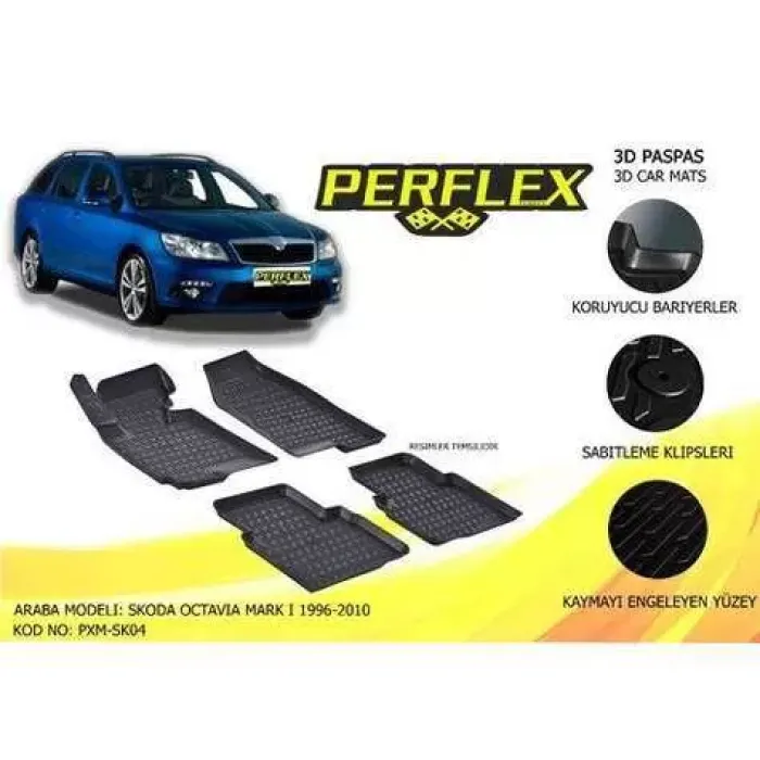 Paspas 3D Havuzlu 10-Mat Octavia 1 1996-2010 | PERFLEX PXM-SK04
