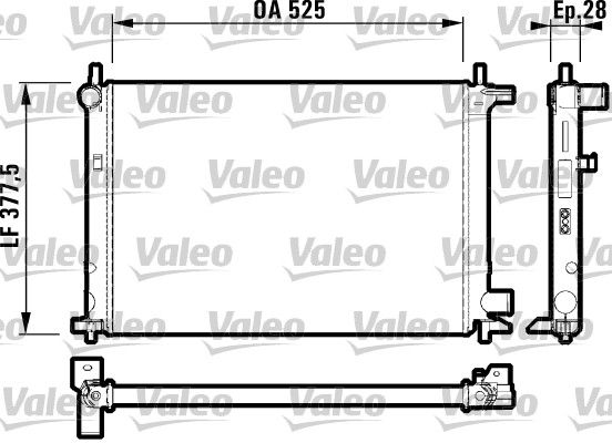 Motor Su Radyatoru ( /+AC) Fiesta IV 1,8TD 95>02 Mazda 121 III 96>03 Mekanik Olcu: (377,5 X 525×28) | VALEO 732003 | OEM 1001860 1001860 1012954 1042588 1012954 1042588