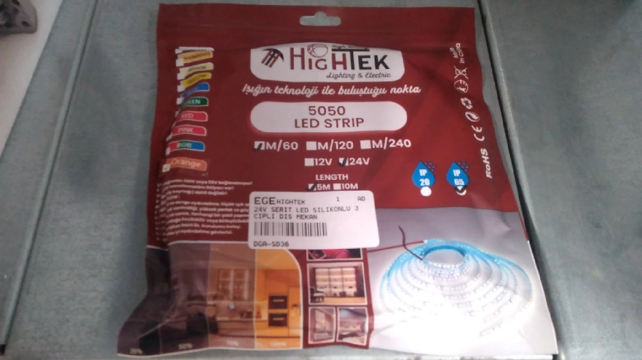 24V Şerit LED Silikonlu 3 Çipli Dış Mekan Sarı | OEM DGA-SD36