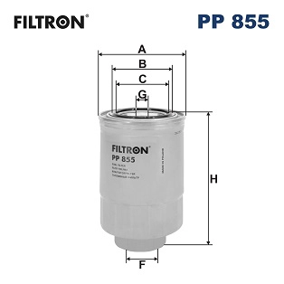 Mazot Filtresi Mazda B2500 BT50 D 06>10 Ranger D 99>10 Hilux D 90>05 Hiace D 07> Skystar / Navara D L200 11>14 E2200 D 99> | FILTRON PP 855 | OEM 2339064480
