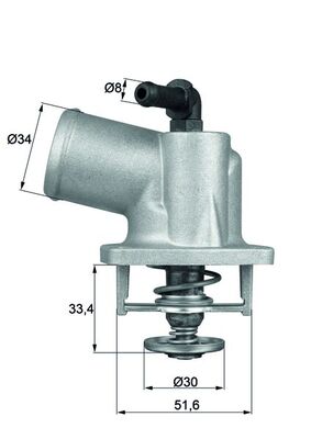 Termostat Astra G Zafira A Tigra A Corsa B X16XE X14XE | MAHLE TI5592D | OEM 1338331-90573326