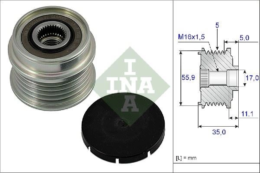 Bilyalı Kasnak Kılıtlı VW Passat 1.8 T, Dinamo Rulmanı 535000510 Kılıtlı A4-A6-Passat-Bora VW 02890 | OEM 535000510