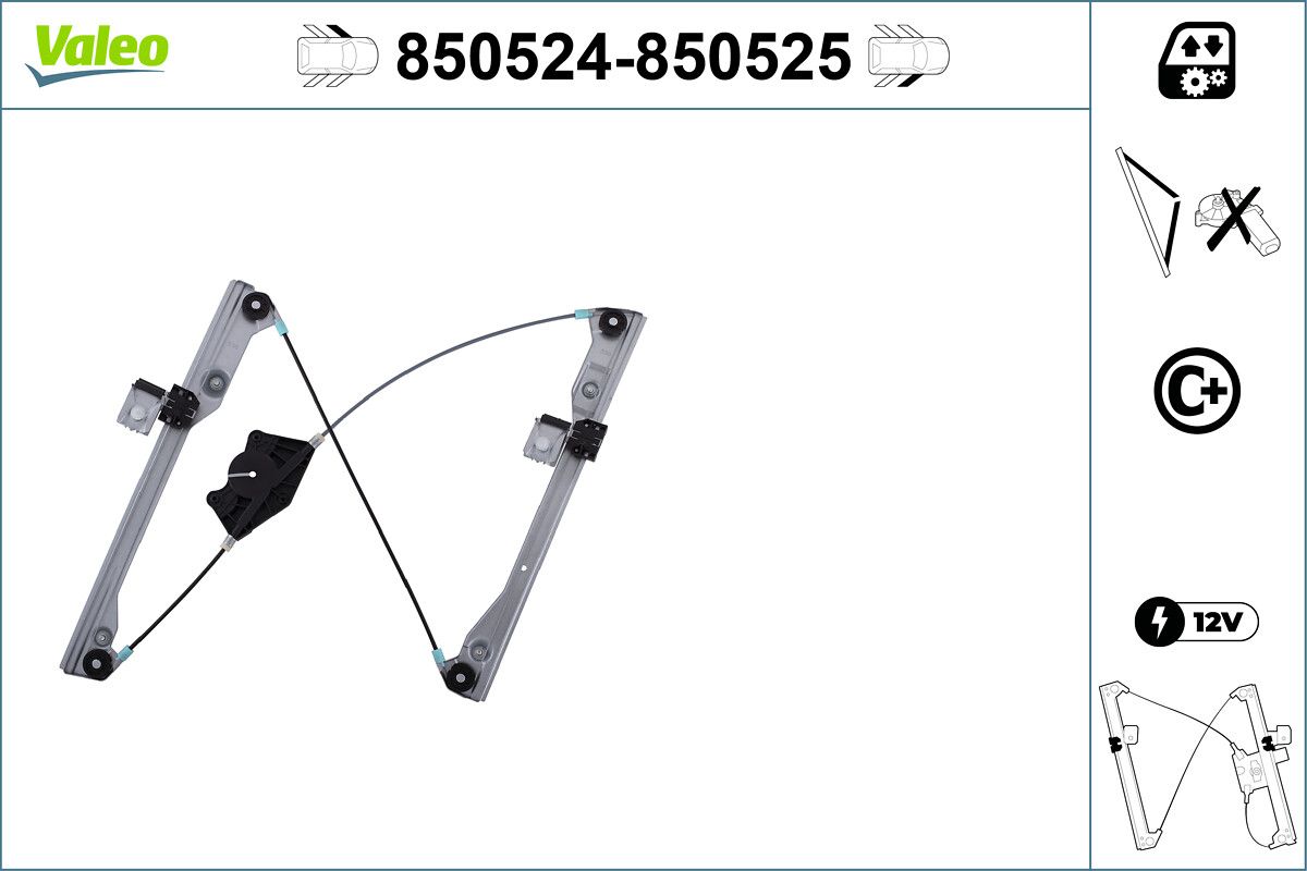 Cam Mekanizmasi Motorsuz Sol On Bora 99>05 Golf IV 98>06 | VALEO 850524 | OEM 1J4837461D 1J4837461D 1J4837461F 1J4837461H 1J4837461F 1J4837461H