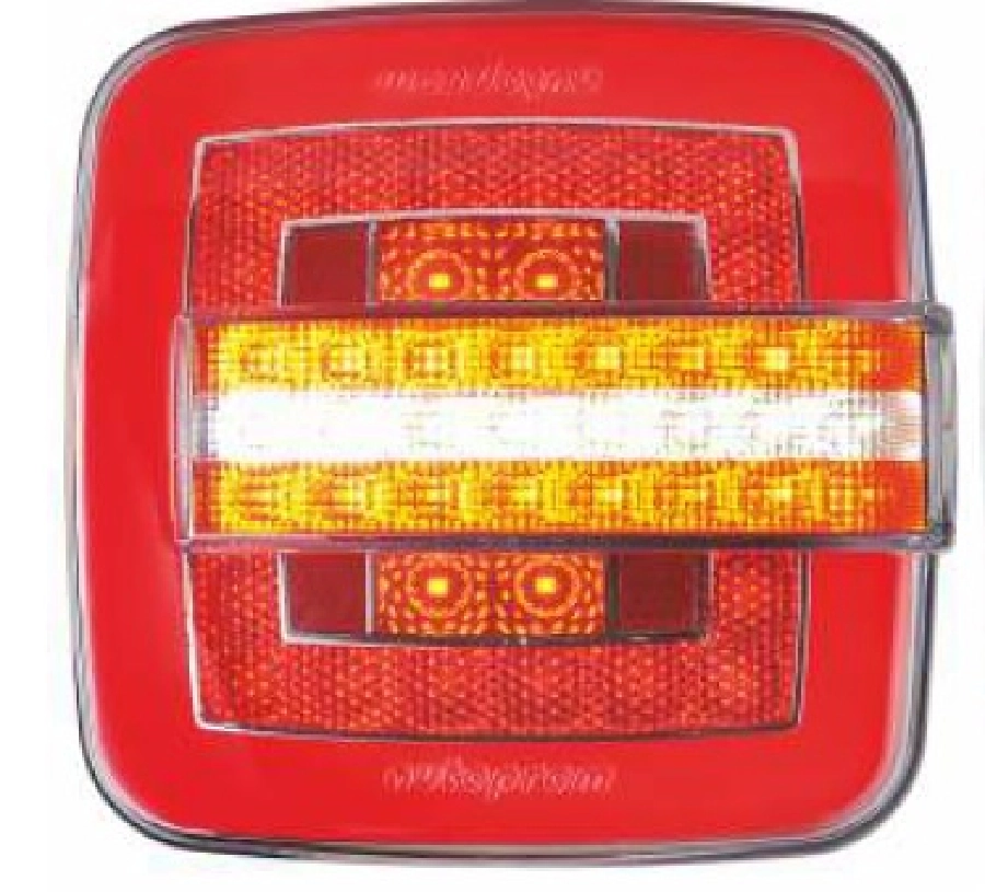 Kare Neon LED 7 Fonksiyonlu Düz Sinyalli Hamburger Stop Lambası 24V | OEM 202101-24V