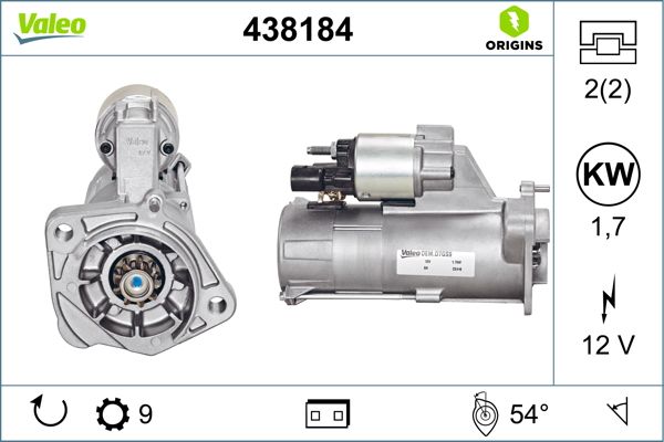 Mars Motoru 12V 9 Dis A4 A6 Passat 1,9 / 2,0 | VALEO 438184 | OEM 068911024L