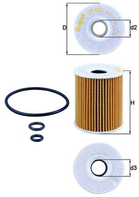 Yag Filtresi Polo V 09> Fabia Ibiza 1,2TDI 11> | MAHLE OX422D | OEM 03P115562