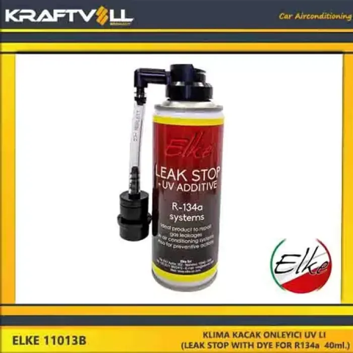 Klima Kacak Onleyici Uv Li (Leak Stop With Dye For R134A 40ML.)(İtalyan Elke) | ELKE 11013B