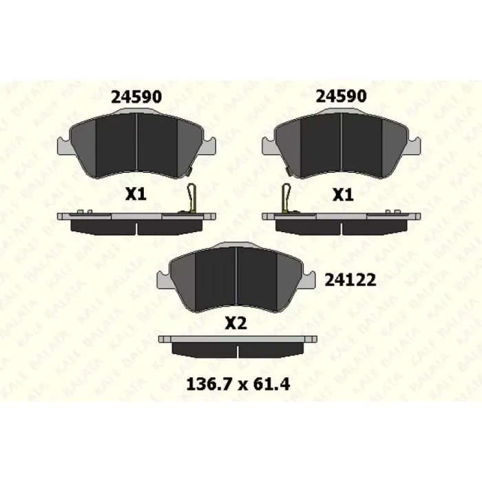 Fren Balatasi On Corolla D4D 07-12 Auris D4D 07-12 Corolla 1.4 D4D 2013-> | KALE B 24122 190 05 ANS | OEM 446502200