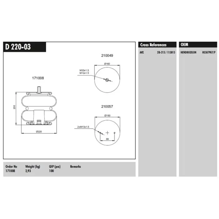 Iki Katli Koruk Ortadan Rekorlu D220 03 - Ford Cargo | CONNECT D 220-03 | OEM 130052