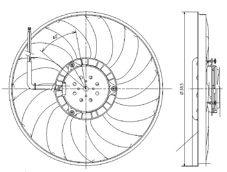 Fan Motoru Buyuk Olan 400W 383MM Audi A6 05>11 Blb Bna Bre Brf Byk Bdw | VALEO 696017 | OEM 4F0959455