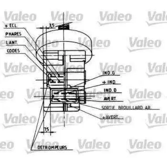 Far Korna Sinyal Kumanda Kolu P405 Em < 91 | VALEO 251212 | OEM 625340