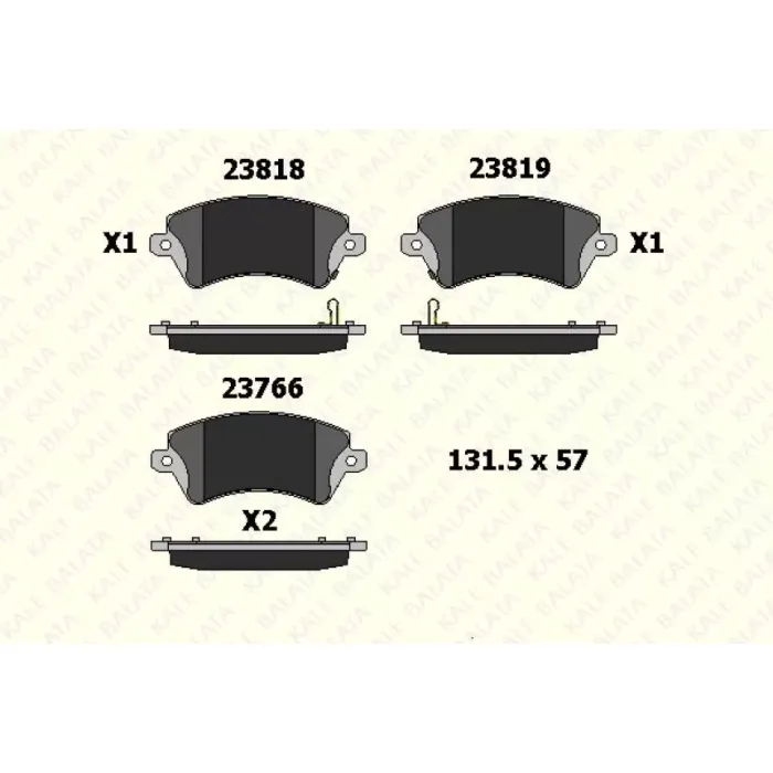 Fren Balatasi On Toyota Corolla 2002-2007 Vvti | KALE B 23766 178 05 ANS | OEM 0446502061 0446502061 0446502130 04465YZZDC 0446502130 04465YZZDC
