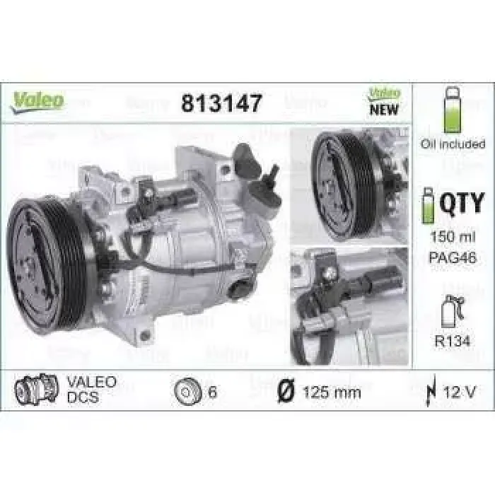 Klima Kompresoru Laguna III 07>15 Latitude 10> 1.5 DCI 1.6 16V | VALEO 813147 | OEM 8200720417 8200720417 8200898810 8200898810