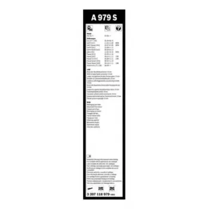 Aerotwin Silecek Supurgesi 600 / 475 (Flatblade Muz Tipi) Passat Yeti (1Q1 998 002) | BOSCH 3397118979 | OEM 1Q195542503C 1Q195542503C 1Q195542603C 3C1955425B 1Q195542603C 3C1955425B