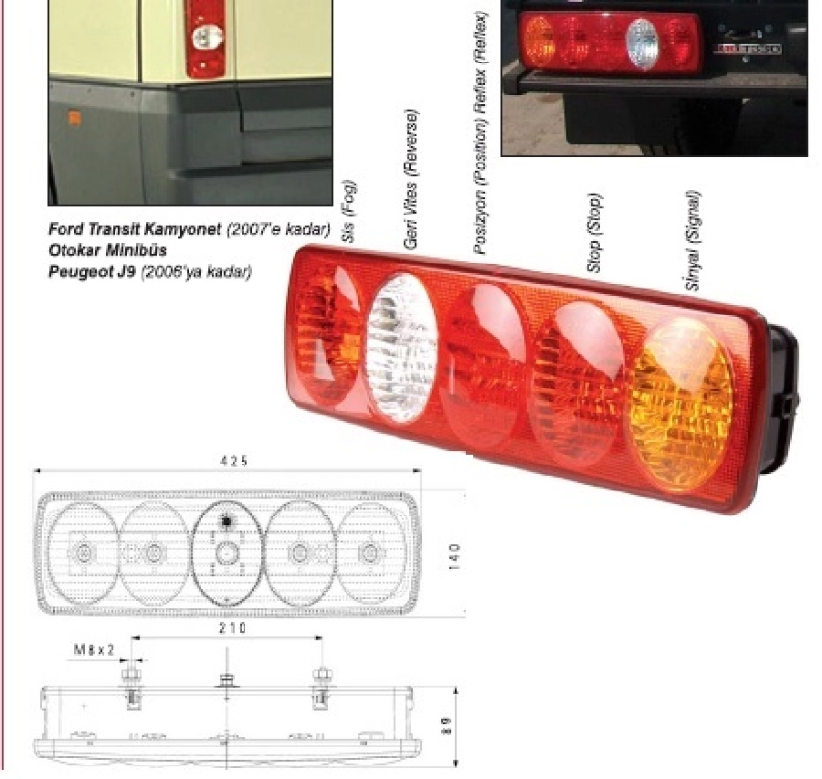 Stop Lamba Neko (5Lİ) Transit | OEM 12172E