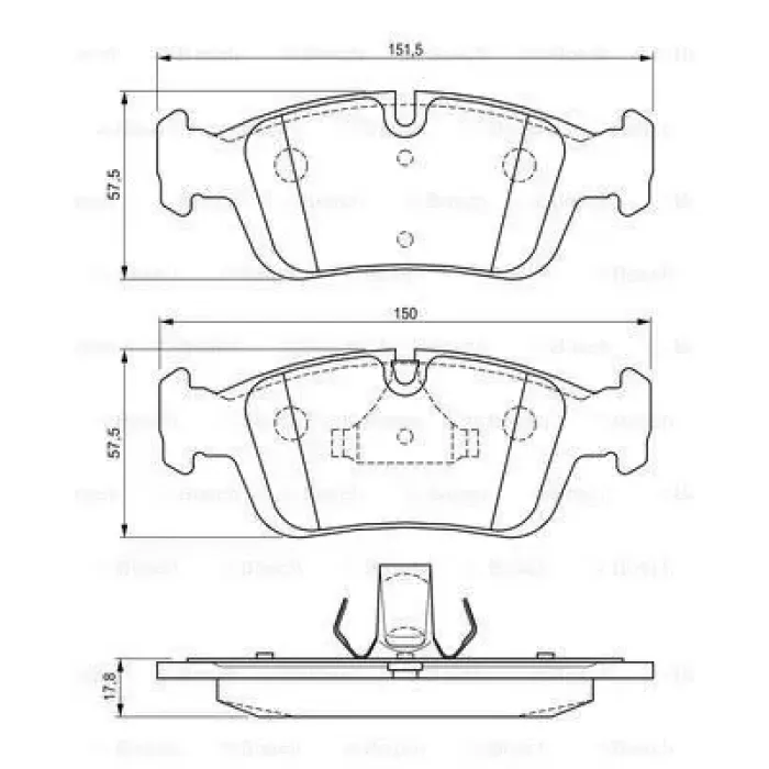 Fren Balatasi On BMW E46 E36 91>05 | BOSCH 0986494015 | OEM 34116761244
