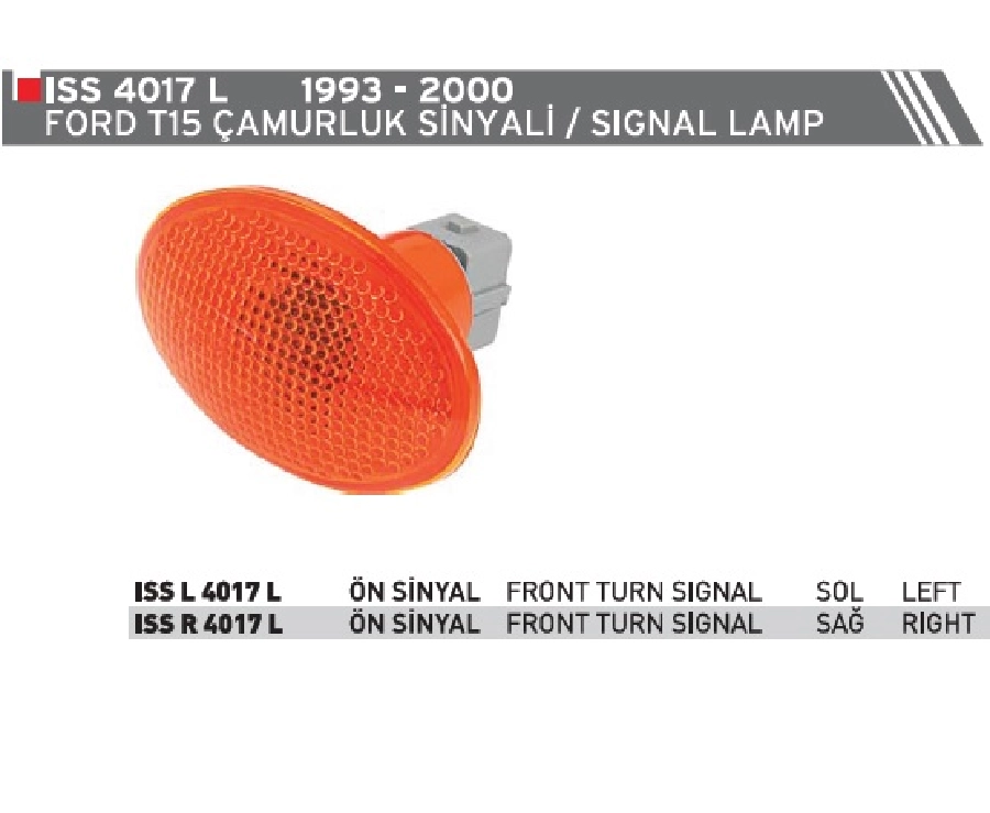 Sinyal Lamba Çamurluk Sarı - Ford Transit V184 1993-2000 | OEM 4017YSARI