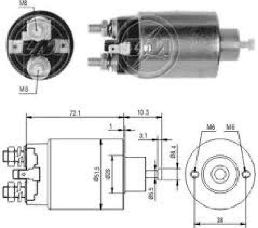 Marş Otom. Mitsubishi Tip 12V Mitsubishi L300 Hyundai H100 Yeni Model Kalın Fiş | OEM ZM-697
