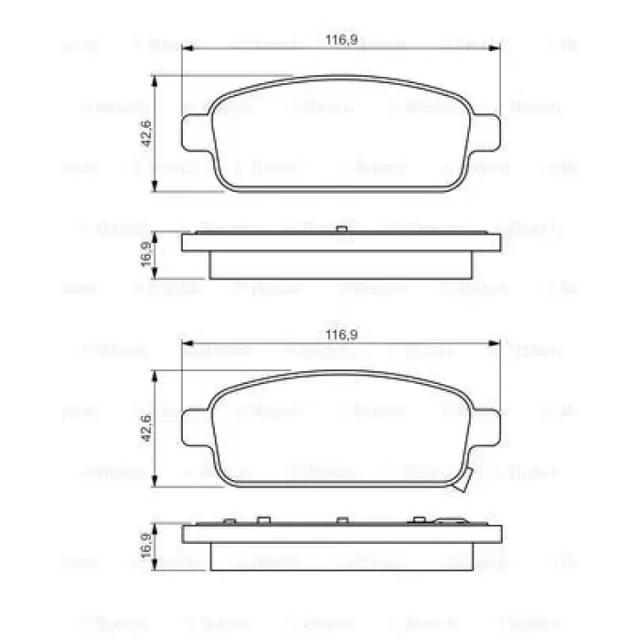 Arka Fren Balatasi Astra J Cruze Mokka | BOSCH 0986495259 | OEM 542039 542040 13300867