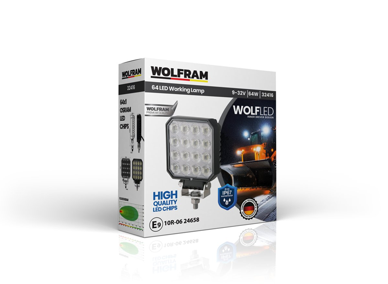 Wolfram Kare Çalışma Lambası Large 64W 5440 Lümen