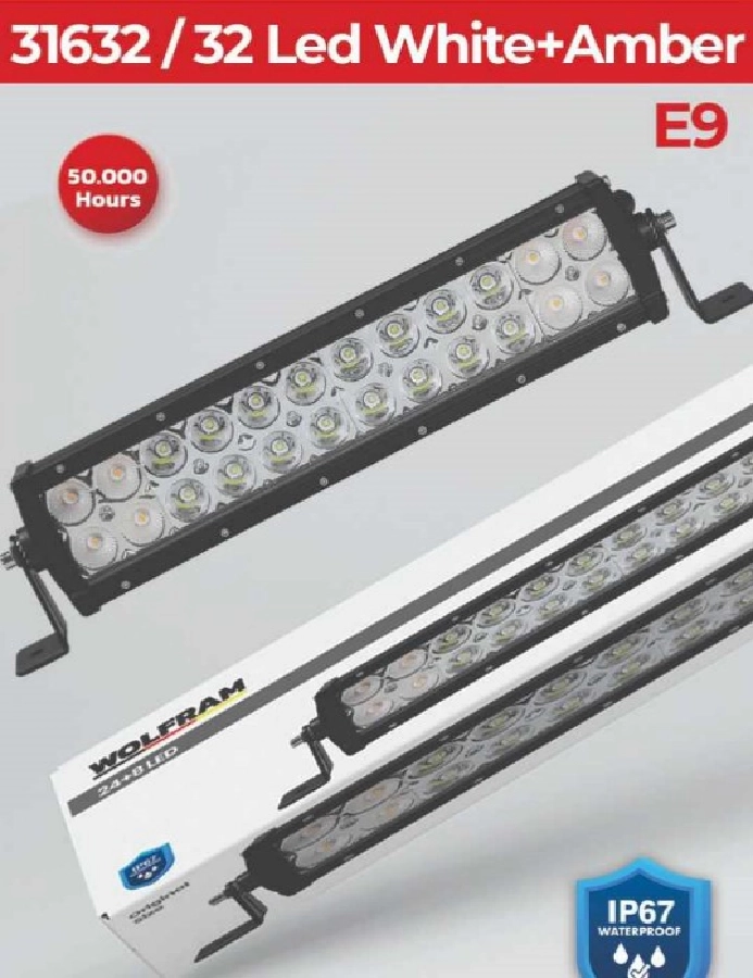 LED Bar Off Road Beyaz ve Sarı 7 Fonksiyonlu 32 900 E9 Belgeli | OEM 31632