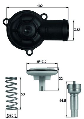 Termostat 87 C Azq Blf Bme Fabia Golf 5 Octavia 2 Roomster 1.2 1.6 Blf Cgpa Cgpb | MAHLE TI22087D | OEM 03C121110A