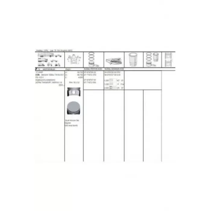 Piston+Segman Z16XEP Twinport 1.6 16V Astra H Astra G Vectra C 79.00MM Std (1.2X1.2X2.0) | AKD 44-3559-16-00 | OEM 5623242