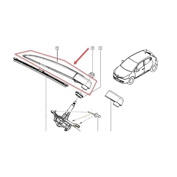 Silecek Kolu Arka Clio 4 | WPI 2945723 A | OEM 287816193R