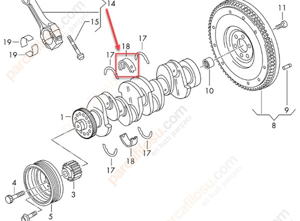 Ana Yatak Polo Cordoba Roomster Fabia 1,4TDI Amf Bay Cfwa 0,50 | KOLBEN 77559620 | OEM 052105567A 026198491