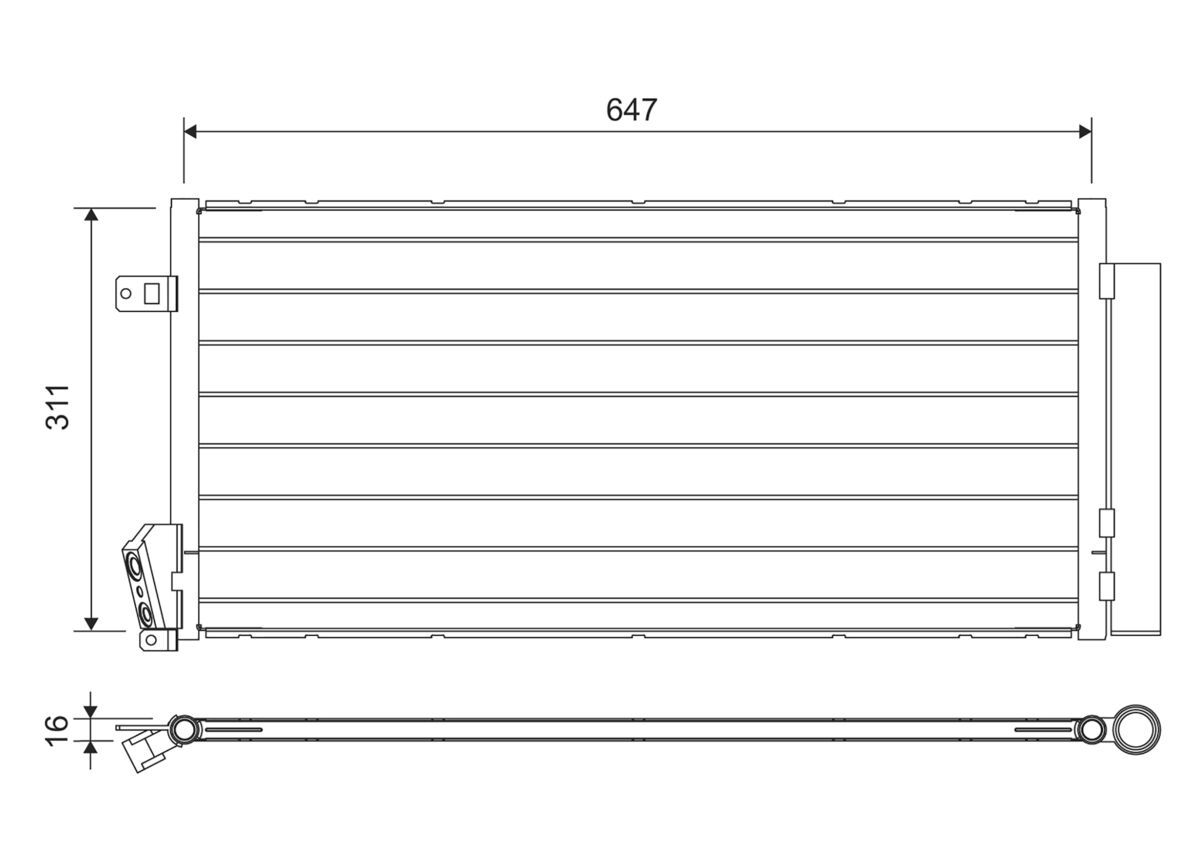 Klima Radyatoru Fiat Doblo 10> Combo 12> 1.3 Dmtj 1.6 Dmtj 2.0 Dmtj (669X293X16) | VALEO 814377 | OEM 52090369 52090369 95515037 95510682 51937924 51838048 1850226 95515037 95510682 51937924 51838048 1850226