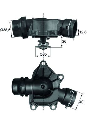 Termostat (88°) BMW E38 E39 M57 D30 | MAHLE TI2688 | OEM 11512247269